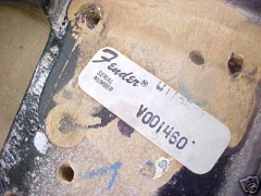 Fender Stratocaster- Reissue Strat Bodies — V001460 sticker