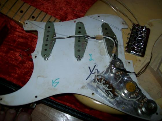 1973 fender strat pickups and pickguard