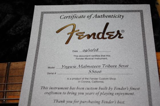 Fender Custom Shop Yngwie Malmsteen Play Loud Stratocaster - $8250. SOLD. — 261