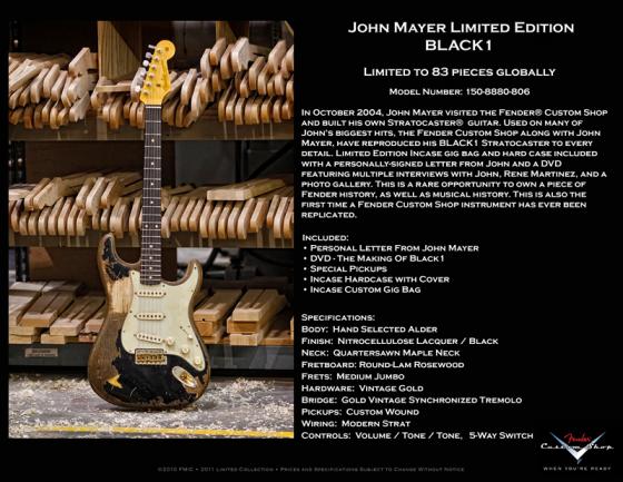 Fender John Mayer Limited Edition Black1 The Black One Custom Shop Stratocaster - SOLD — Black1