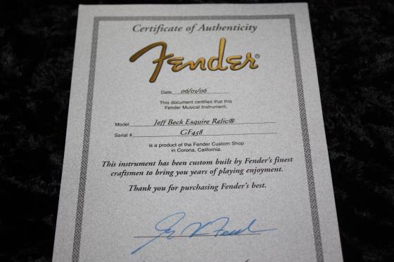 Fender Custom Shop Jeff Beck Esquire Tribute Replica - SOLD.