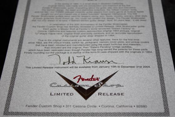 2004 Fender Custom Shop '54 Reissue 50th Anniversary Stratocaster - SOLD