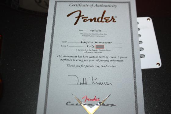 Fender Custom Shop Masterbuilt Eric Clapton Limited Edition Stratocaster - $4700