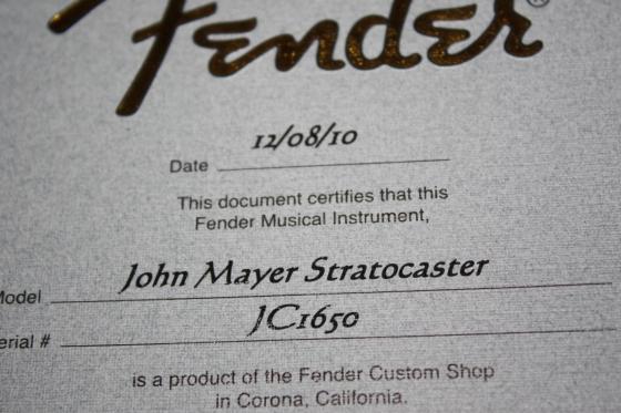 Fender John Mayer Limited Edition Black1 Custom Shop Masterbuilt Stratocaster